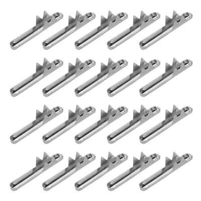 100 Pcs Elastic Cord Crimp Ends, Elastic Barbed Cord Fasteners, Silver Tone Foto 1 de 4