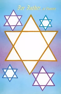 Jewish FOR FATHER AT PASSOVER Card, Stars of David by Popular Greetings +✉ - Picture 1 of 5