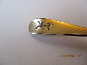 CUCHARA ART DECO, GEORGE V PLATA C 1930, 11,7 cm, 13 gramos, con cresta de molino de viento - Imagen 1 de 6