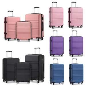 20/24/28Inch Hard Shell ABS 4 Wheels Suitcase Set Cabin Hand Carry-On Luggage - Picture 1 of 58