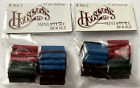2 Sets Dollhouse Miniature Books (24) Red Green Blue Brown Vintage NEW