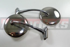 CHROME Universal Door Edge Peep Mirrors w/ 4" Long Arm Retro Street Rod PAIR - Bild 1 von 3