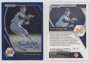 2021 Panini Prizm Draft Picks Blue Donut Circle /25 Steven Hajjar #PDP61 Auto