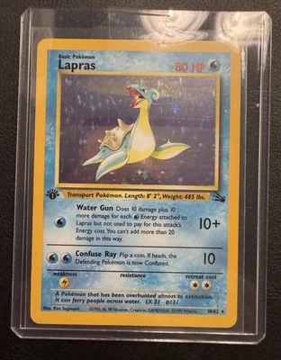 JCC Pokémon Lapras 1ª Edición Rara Carta Holográfica #10/62 Fósil Foto 1 de 4