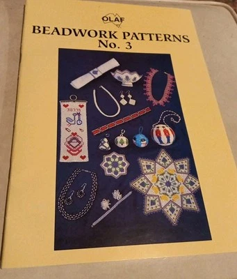😇 OLAF Beadwork Patterns No. 3 Paperback Book Vintage 16 Projects Beading Craft - image 1 of 4