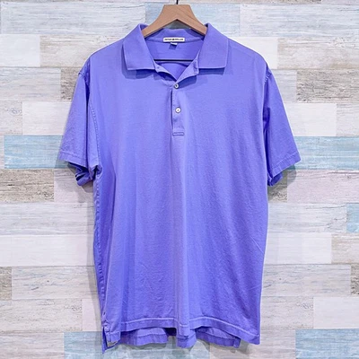 Camisa polo masculina casual manga curta roxa jersey macio Peter Millar grande - Imagem 1 de 4