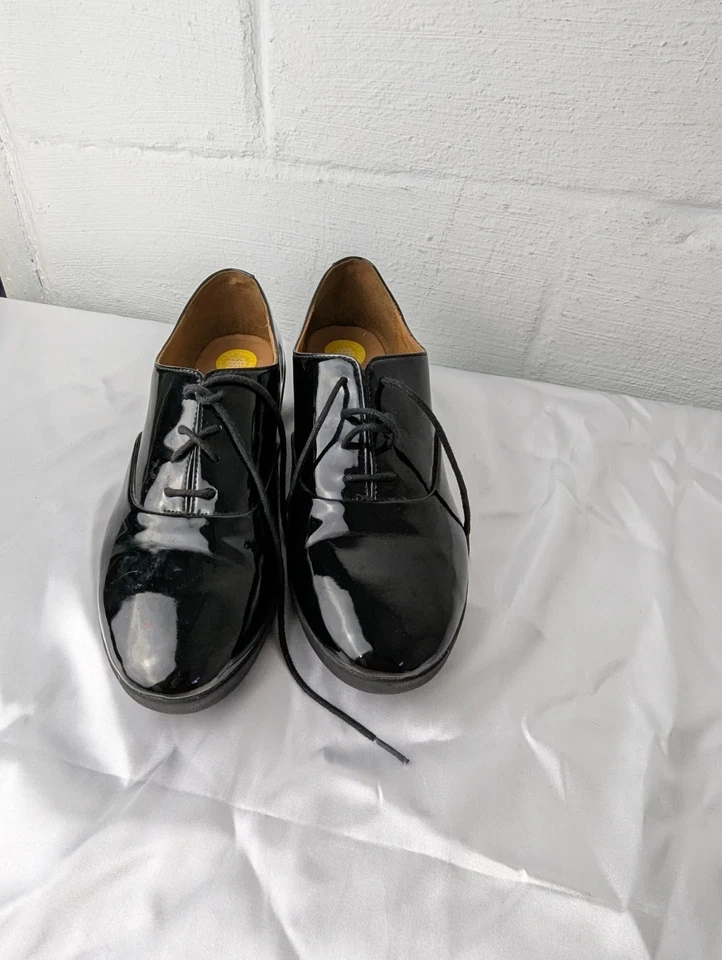 Zapatos Oxford FitFlop para mujer talla 38,5 negros con cordones zapatos de plataforma charol Foto 1 de 4