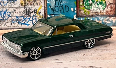 Chevy Impala (verde oscuro) suelto Hot Wheels '63 muy buen estado Foto 1 de 4