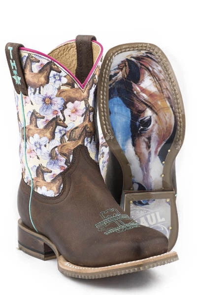 BOTAS NIÑAS HOJALATA CASTAÑO Y MARGARITA ESTILO # 14-018-0077-0825  Foto 1 de 1