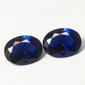 Natural Certified Ceylon Blue Sapphire 5x4 MM Oval Cut Pair Top Quality Gemstone - Picture 1 of 6
