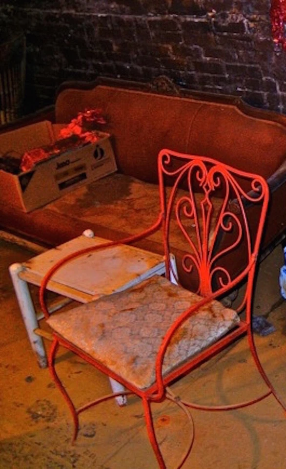 Antigua silla de patio estilo Salterini de hierro forjado jardín 1950 Foto 1 de 4