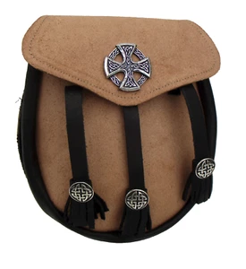 Leder Sporran Kilttasche NEU Handarbeit 20 x 19 x 7 cm - Bild 1 von 3