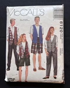 McCall's 6120 Misses/Mens/Teens T Shirt-Vest-Pants-Shorts 1992 Pattern Large Cut - Picture 1 of 2