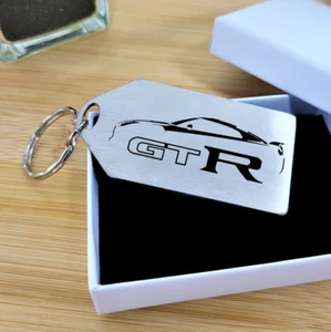GTR Style Keyring, GTR Key Chain, Stainless Steel, Laser Cut + Etched - Picture 1 of 2