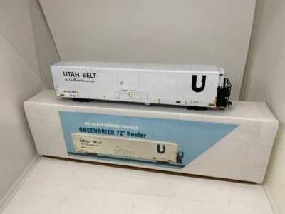 HO Scale Utah Belt Greenbrier Reefer w/Carrier AC custom RTR, kadees - Image 1 of 4