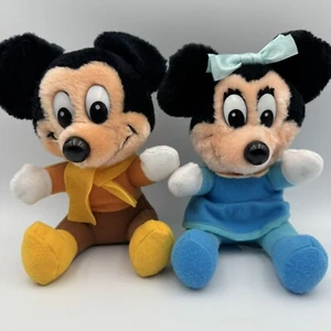 Vtg 1984 Disney's Mickey's Christmas Carol Stuffed Animal Set Of 2 Mickey/Minnie - Picture 1 of 14