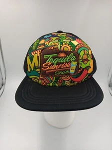 TEQUILA SUNRISE CANCUN Mexico Trucker Mesh Hat Festive Colorful Sombrero NEW - Picture 1 of 1