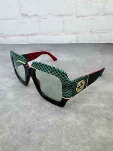 GUCCI Sunglasses Green Black Snake Light Green GG0484S - Picture 1 of 11