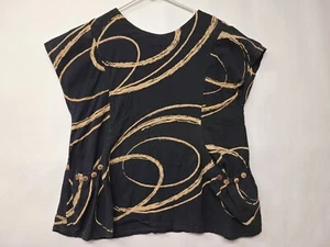 You Be Damen Bluse Gr. M/L schwarz beige Design leicht transparent Engelsärmel Oberteil - Bild 1 von 13