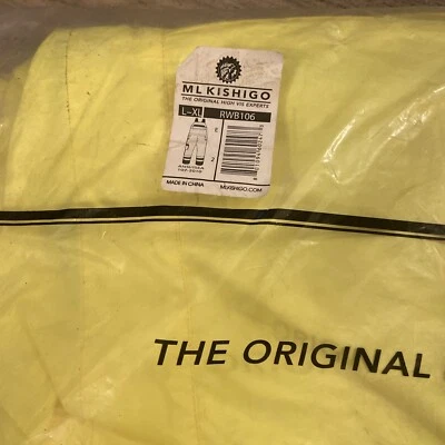 Kishigo RWB106 Brilliant Series Rainwear Bib, Fits Large and Extra Large, Lime - Image 1 of 3