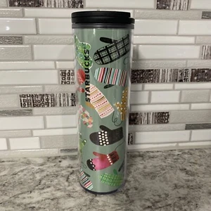 Starbucks Travel Tumbler Coffee Hot Cold Mug 2017 Winter Mittens Mug 16 Oz - Picture 1 of 7