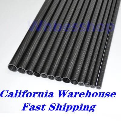 3k Carbon Fiber Tube OD10 12 16 18 19 20 22 23 25 27 30 32 35mm x L500mm Pipe-G - Image 1 of 4