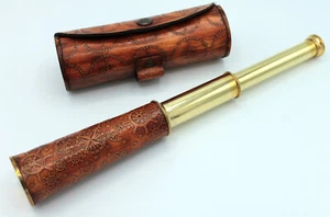 Fernrohr Teleskop Antik Messing und Leder Länge 33 cm - Bild 1 von 6