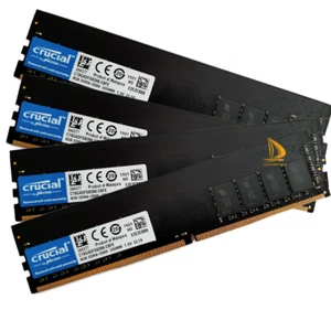 Crucial 4x 8GB 1RX8 PC4-2666V DDR4 21300Mhz 288Pin UDIMM Desktop Memory RAM - Picture 1 of 6