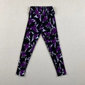 Lularoe Girls Leggings Size Small Bird Pattern Very Dark Purple Very Good Cond. - Picture 1 of 10