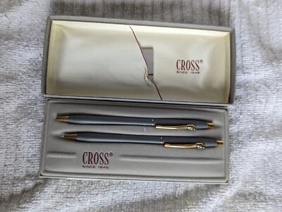 Cross Pen Gray Ball point pen and Pencil 230105 in box - Image 1 of 4