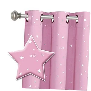 Blackout Star Curtains for Kids Room Boys Girls Twinkle Silver Stars Thermal - Picture 1 of 7