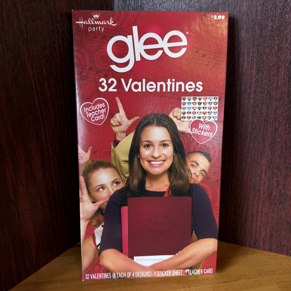 Glee Hallmark Party Valentines Day Cards 24 DESIGN CHOICES New Old Stock - Image 1 of 4
