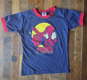 VTG Marvel 2000's Spiderman Kids Sz 7 Graphic Tshirt Blue & Red - Webslinger - Picture 1 of 9