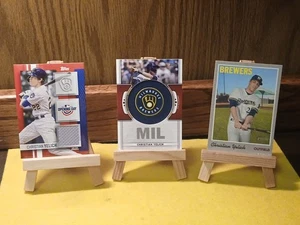 Christian Yelich 2019-23 Relic Lot Topps Cloth Patch, Opening Day Relic & Logo - Bild 1 von 8