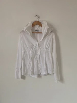 Camisa Joseph Ribkoff Mujer Reino Unido 16 Blanco Algodón Cuello Grande Alambre Ajustable Foto 1 de 4
