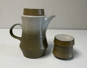 Purbeck Pottery Studland Coffee Pot and Sugar Bowl - Speckled Stoneware - Picture 1 of 15