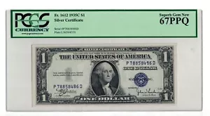 1935 C $1 ONE DOLLAR SILV. CERTIFICATE NOTE FR-1612 67 PPQ PCGS - Picture 1 of 2