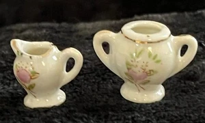 Vintage Porzellan Miniatur Sahne und Zuckerdose Set, Puppenstube - 234A1 - Bild 1 von 5
