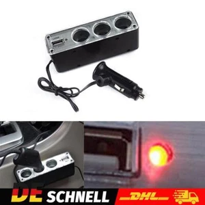 KFZ Adapter Steckdose 12V Verteiler mit 4 USB Schwarz Auto Zigarettenanzünder - Bild 1 von 8