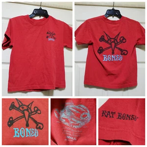 Powell Peralta Shirt Boys Small Red Cross Rat Bones Graphic Skater Skateboard - Picture 1 of 12