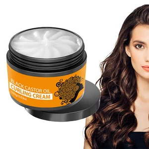 Curling Cream Natural Curl Enhancer Moisturizing Castor Oil Cream Frizz applied - Picture 1 of 12