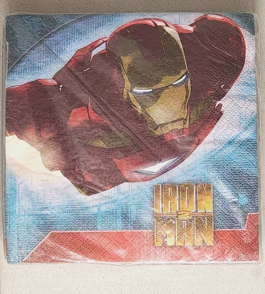 IRON MAN 2 servilletas de almuerzo / 16 unidades MARVEL AVENGERS / suministros para fiestas de cumpleaños Foto 1 de 2