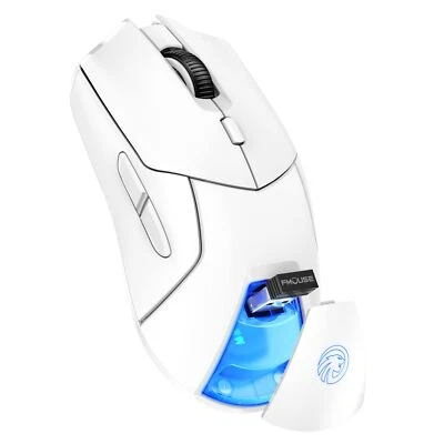 White Wireless Gaming Mouse Tri Mode 2.4G/Bluetooth/Wired PAW3311 Sensor 1200... - Image 1 of 4