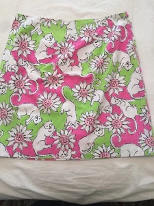 EUC Lilly Pulitzer Skirt - French Fried , Sz 8, pink panther, white label - Picture 1 of 7