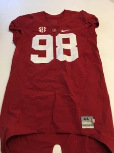 Game Worn Used 2016 Alabama Crimson Tide Bama Football Jersey Nike Size 44 #98 - Picture 1 of 4