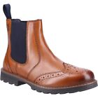 Cotswold Ford Mens Boots Shoes Tan Lightweight Slip Leather Chelsea Brouge