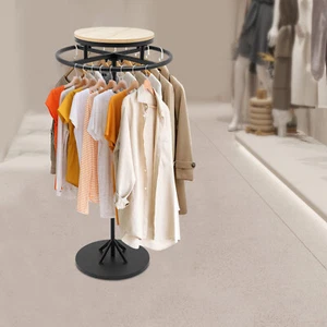 360° Rotatable Clothing Display Rack Round Clothing Rack Garment Hanging Rack - Picture 1 of 16