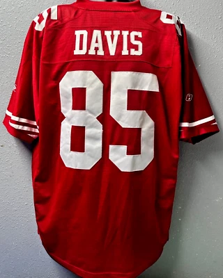 NFL San Francisco 49ers #85 V. Davis Football Jersey Men's SZ: XL Red Used - Image 1 of 4