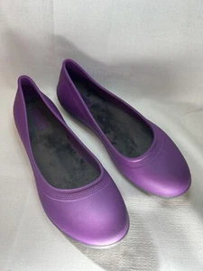 Crocs Purple Fleece Lined Women’s Size 10 Flats - Picture 1 of 6