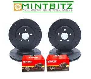 Ford Fiesta ST180 ST200 2012 - Pastillas de discos de freno delanteras traseras negras perforadas - Imagen 1 de 4